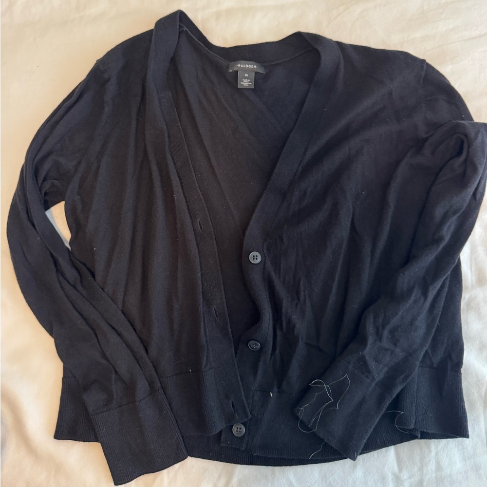 Halogen Classic Black Knit Cardigan